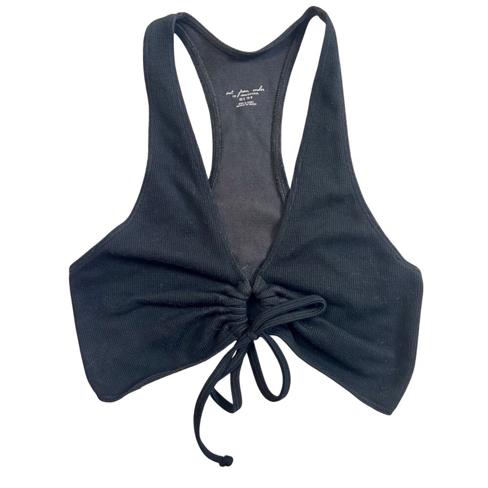 Urban Outfitters Out From Under Black Rib Knit Bralette XS/S Cinched Front